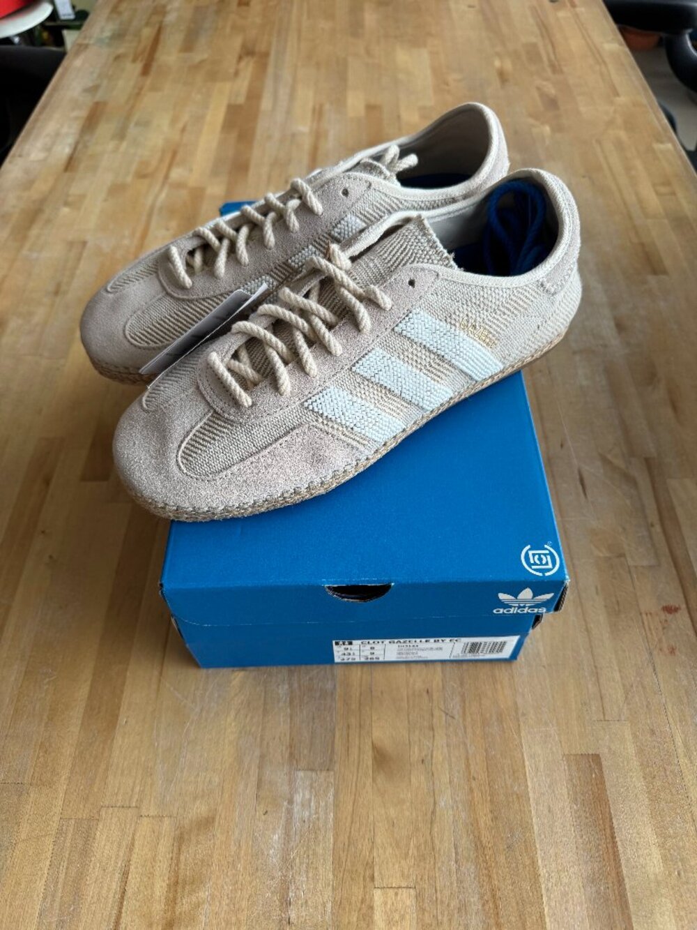 CLOT x adidas Gazelle "Halo Ivory" IH3144 Sz 9.5
